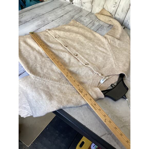 The Open Sweater Preppy Knit Fabric Knit Round Neckline Solid Button Cardigan M - Picture 4 of 5